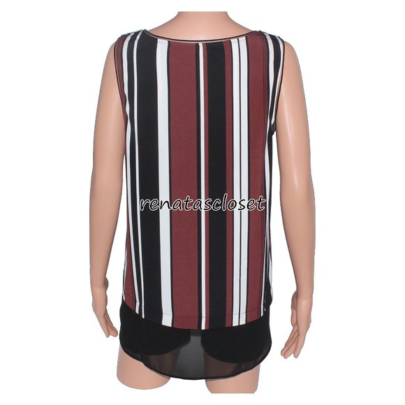 Alfani Women's Striped Overlay Blouse NWT - Picture 4 of 11